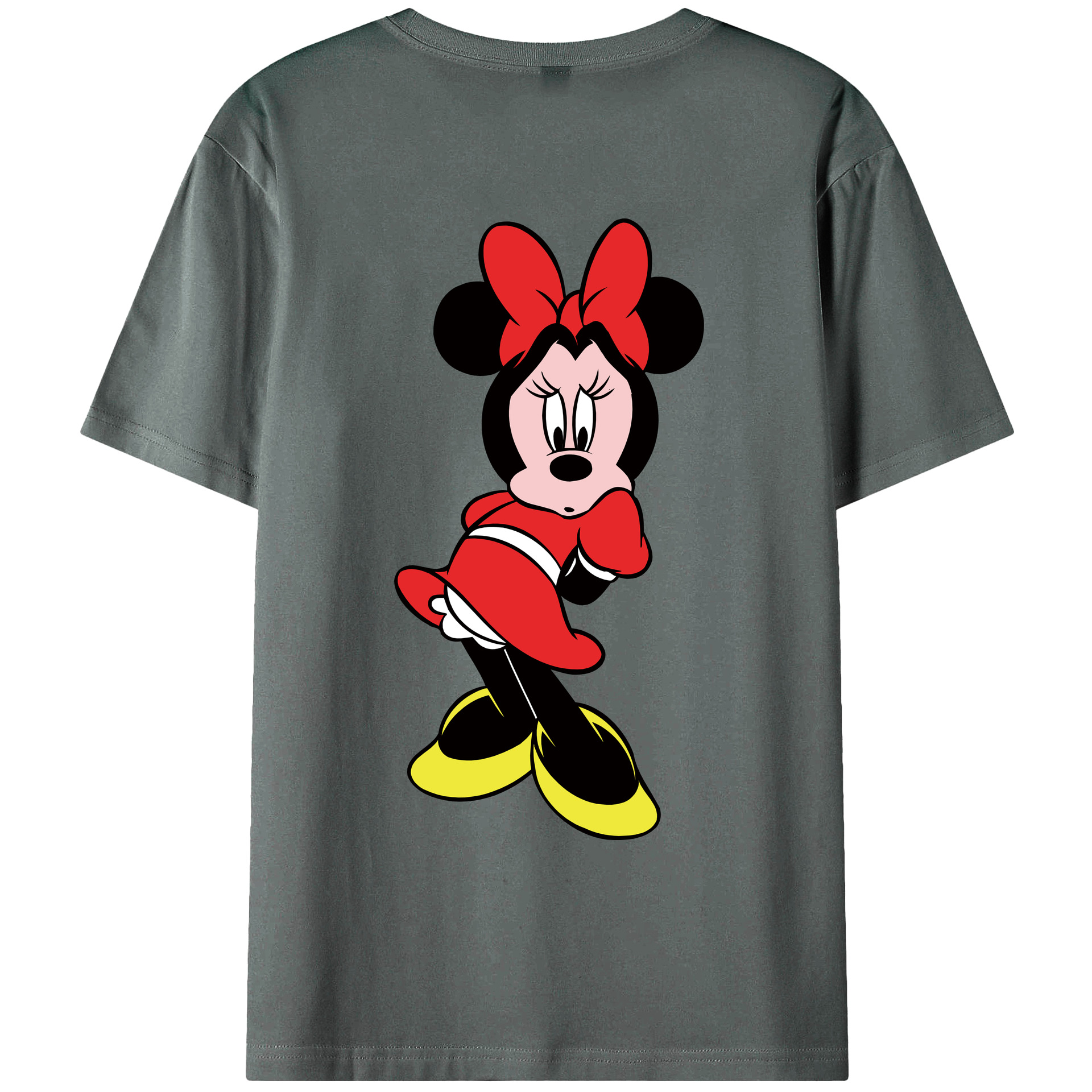 ミッキーマウス Mickey Mouse 綿100％ メンズ半袖Tシャツ（バックプリント） 通気性